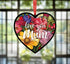 Love You Mum Stained Glass Effect Heart Suncatcher